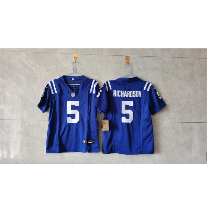 Women's Indianapolis Colts #5 Anthony Richardson Blue 2024 F.U.S.E. Vapor Stitched Jersey(Run Small)