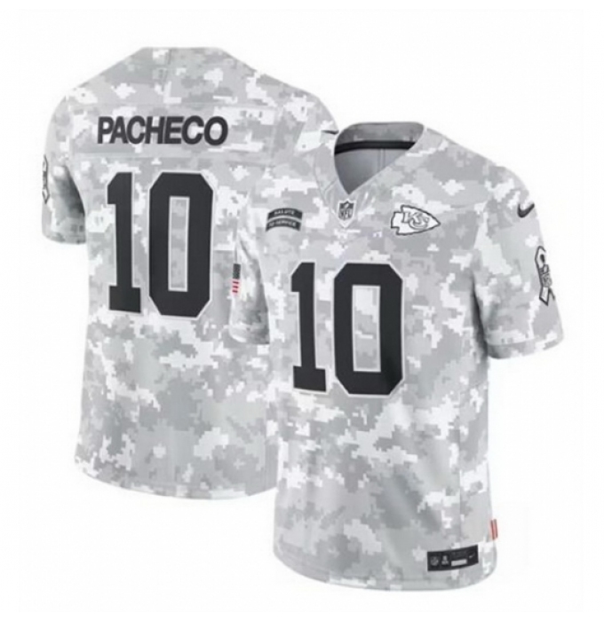 Men's Kansas City Chiefs #10 Isiah Pacheco 2024 F U S E Arctic Camo Salute To Service Limited Stitched Football Jersey