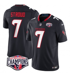 Men's Houston Texans #7 C.J. Stroud Navy F.U.S.E. 2024 AFC South Division Champions Vapor Limited Stitched Football Jersey