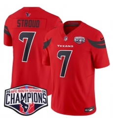 Men's Houston Texans #7 C.J. Stroud Red F.U.S.E. 2024 AFC South Division Champions Vapor Limited Stitched Football Jersey