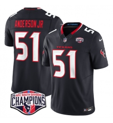 Men's Houston Texans #51 Will Anderson Jr. Navy F.U.S.E. 2024 AFC South Division Champions Vapor Limited Stitched Football Jersey