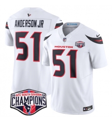 Men's Houston Texans #51 Will Anderson Jr. White F.U.S.E. 2024 AFC South Division Champions Vapor Limited Stitched Football Jersey