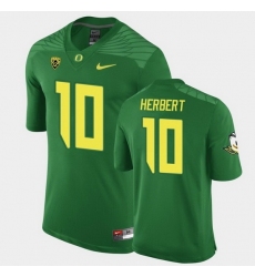 Men's Oregon Ducks Justin Herbert #10 Green Game Football Jersey