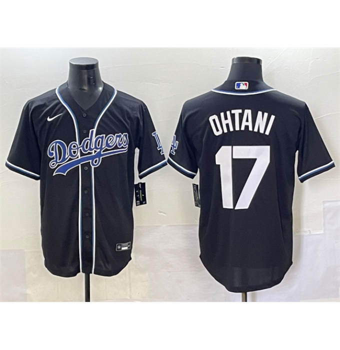 Men's Los Angeles Dodgers #17 Shohei Ohtani Black Fashion Stitched Baseball Jersey