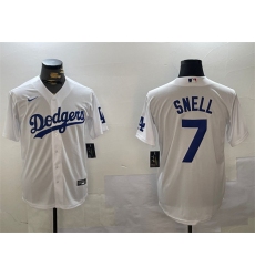 Men's Los Angeles Dodgers #7 Blake Snell White Cool Base Stitched Baseball Jersey