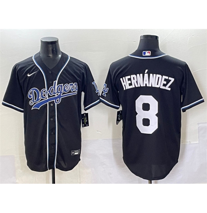 Men's Los Angeles Dodgers #8 Enrique Hernández Black Fashion Stitched Baseball Jersey