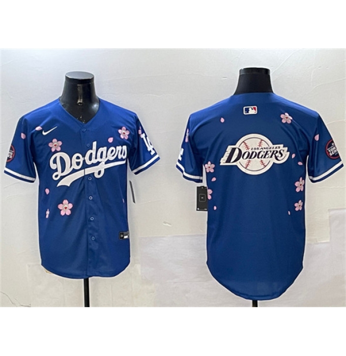 Men's Los Angeles Dodgers Team Big Logo Royal 2025 Tokyo Series Limited Stitched Baseball Jersey