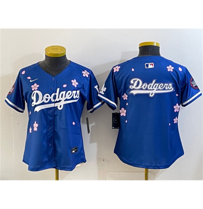 Women's Los Angeles Dodgers Team Big Logo Royal 2025 Tokyo Series Limited Stitched Baseball Jersey