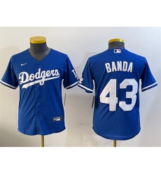 Youth Los Angeles Dodgers #43 Anthony Banda Royal Cool Base Stitched Baseball Jersey