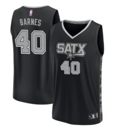 Men's San Antonio Spurs #40 Harrison Barnes Black Statement Edition Stitched Basketball Jersey