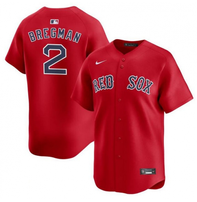 Men's Boston Red Sox #2 Alex Bregman Red 2024 Alternate Limited Stitched Baseball Jersey