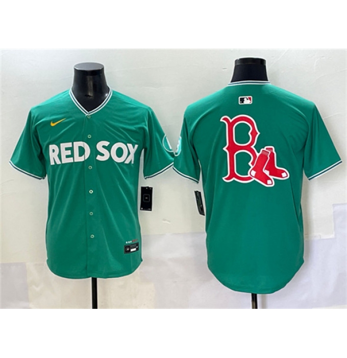 Men's Boston Red Sox Team Big Logo Green 2025 City Connect Limited Stitched Baseball Jersey