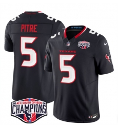 Men's Houston Texans #5 Jalen Pitre Navy F.U.S.E. 2024 AFC South Division Champions Vapor Limited Stitched Football Jersey