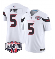 Men's Houston Texans #5 Jalen Pitre White F.U.S.E. 2024 AFC South Division Champions Vapor Limited Stitched Football Jersey