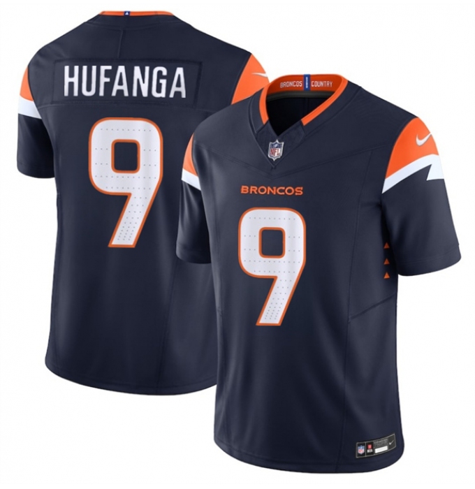 Men's Denver Broncos #9 Talanoa Hufanga Navy 2025 F.U.S.E. Alternate Vapor Limited Football Stitched Jersey