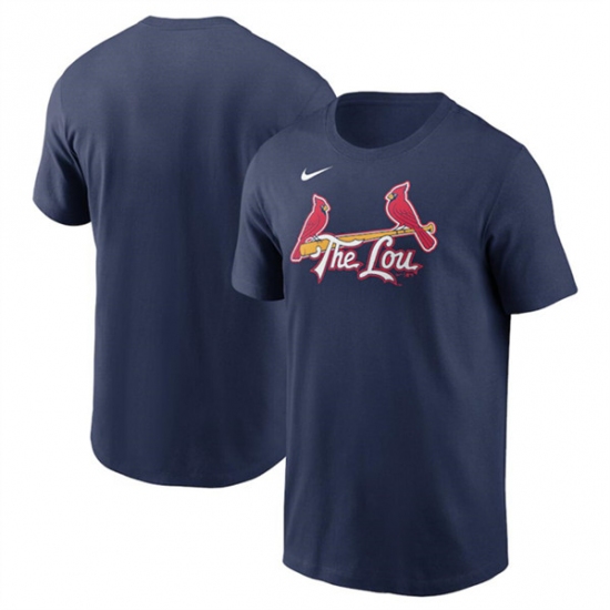 Men's St. Louis Cardinals Navy 2024 City Connect Wordmark T-Shirt ...