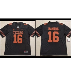 Men's Texas Longhorns #16 Peyton Manning Black Stitched Jersey