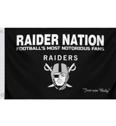 2Pcs Oakland Raiders 3x5 Feet Raiders Nation Flag with 2 Brass Grommets - Polyester Banner for Garage Man Cave Wall Decoration - Raiders Nation USA America