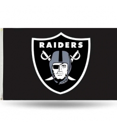 2Pcs Oakland Raiders flag NFL Standard 3' x 5' Banner Flag Single Sided - Indoor or Outdoor - Home Décor