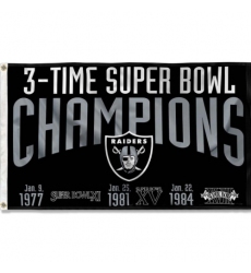 2Pcs WinCraft Las Vegas Raiders 3X and 3 Time Super Bowl Champions Flag Outdoor Indoor 3x5 Foot Banner