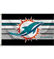 2Pcs WinCraft Miami Dolphins Retro Stripes Large 3x5 Flag