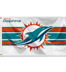 2Pcs WinCraft Miami Dolphins White Flag Outdoor Indoor 3x5 Foot Banner