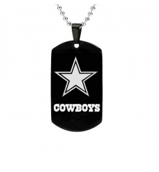 Dallas Cowboys NFL Necklace Logo Fans for men stainless steel titanium silver Black Dog tag Military tag pendant 