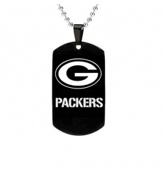 Green Bay Packers NFL Necklace Logo Fans for men stainless steel titanium silver Black Dog tag Military tag pendant