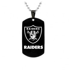 Las Vegas attackers NFL Necklace Logo Fans for men stainless steel titanium silver Black Dog tag Military tag pendant 