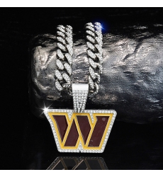 Silver 20inch Commander Washington Team head NFL pendant Europe and the United States new fashion personality football necklace men and women street hip-ho