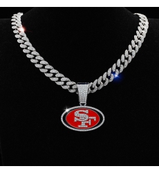 Silver 20inch San Francisco 49ers Team head NFL pendant Europe and the United States new fashion personality football necklace men and women street hip-hop