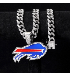 Silver 20inch The Buffalo Bills Team head NFL pendant Europe and the United States new fashion personality football necklace men and women street hip-hop