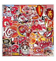 50Pcs Rugby Kansas City Chiefs graffiti sticker Waterproof decorative phone sticker football sticker