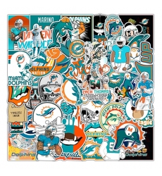 50Pcs Rugby Miami dolphin graffiti sticker Waterproof decorative phone sticker football sticker