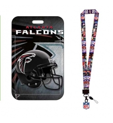 Atlanta Falcons  ID Stickers Badge Holder with Lanyard, Hard Plastic Key Card Work Badge Sleeve for Office, School,,3