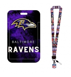 Baltimore crow  ID Stickers Badge Holder with Lanyard, Hard Plastic Key Card Work Badge Sleeve for Office, School, Factory, ID Credit Cards, 