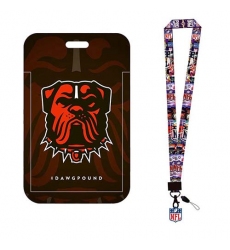 Chicago bear  ID Stickers Badge Holder with Lanyard, Hard Plastic Key Card Work Badge Sleeve for Office, School, Factory, ID Credit Cards, -2