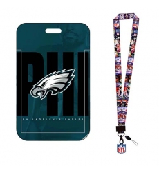 Philadelphia eagles  ID Stickers Badge Holder with Lanyard, Hard Plastic Key Card Work Badge Sleeve for Office, School, Factory, ID Credit Cards, Proximity