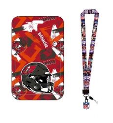 Tampa Bay Buccaneers  ID Stickers Badge Holder with Lanyard, Hard Plastic Key Card Work Badge Sleeve for Office, School, Factory, ID Credit Cards, s