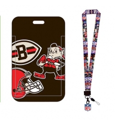 The Cleveland Browns  ID Stickers Badge Holder with Lanyard,  Card Work Badge Sleeve for Office, School, Factory, ID Credit Cards