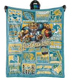 Jacksonville Jaguars Blanket Rugby Fan Gifts for Style Throw Blanket Flannel Super Cozy Soft Living Room 60 x 50