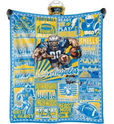 Los Angeles Lightning Blanket Rugby Fan Gifts for Style Throw Blanket Flannel Super Cozy Soft Living Room 60 x 50.