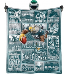 Philadelphia Eagles Blanket Rugby Fan Gifts for Style Throw Blanket Flannel Super Cozy Soft Living Room 60 x 50