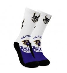 Baltimore crow For Bare Feet Men's NFL Stripe Deuce Performance Crew Socks