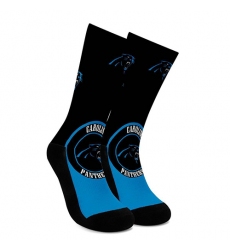 Carolina Panthers For Bare Feet Men's NFL Stripe Deuce Performance Crew Socks