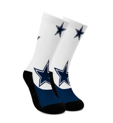 Dallas Cowboys For Bare Feet Men's NFL Stripe Deuce Performance Crew Socks