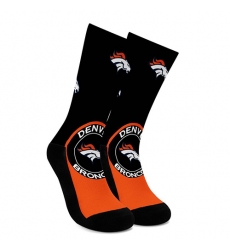 Denver Broncos For Bare Feet Men's NFL Stripe Deuce Performance Crew Socks