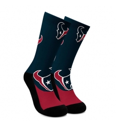 Houston Texans For Bare Feet Men's NFL Stripe Deuce Performance Crew Socks