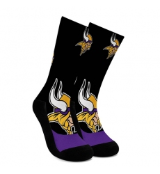 Minnesota Vikings For Bare Feet Men's NFL Stripe Deuce Performance Crew Socks