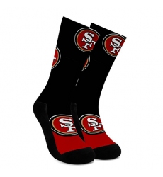 San Francisco 49ers For Bare Feet Men's NFL Stripe Deuce Performance Crew Socks